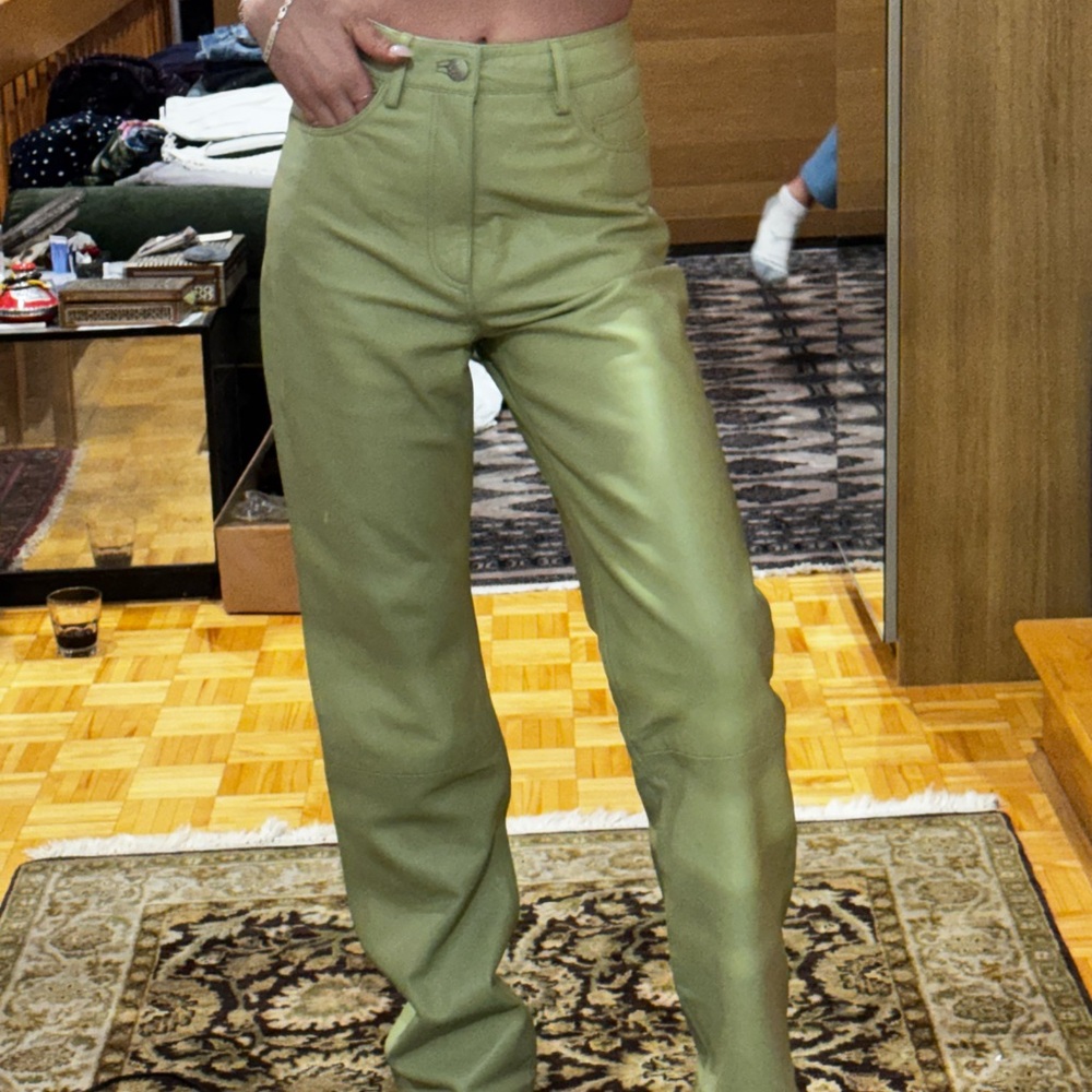 Olive Green Straight Leg Women's Pants